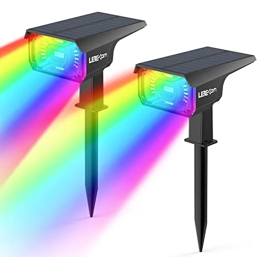 LEREKAM RGB Color-Changing Solar Spotlights (2-Pack)